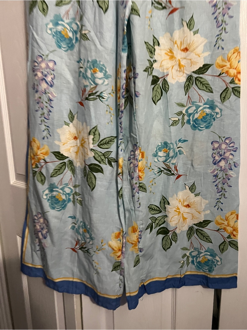 Joie Blue Floral Elastic-Waist Pants - Picture 3 of 8